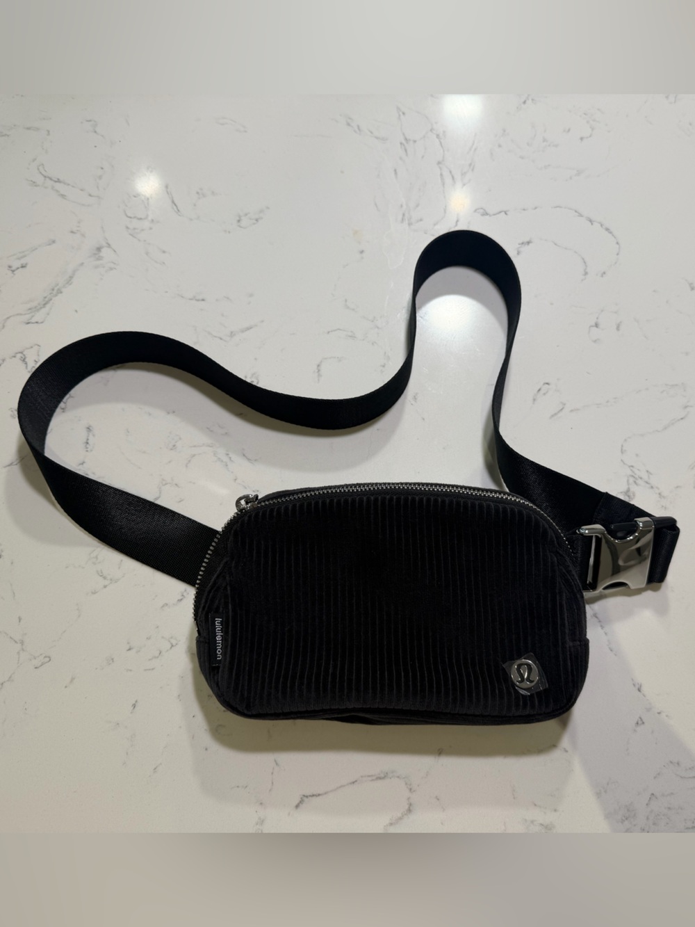 Lululemon Athletica Black Corduroy Belt Bag